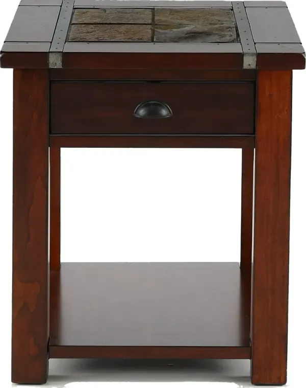 Roanoke Slate and Cherry Brown End Table