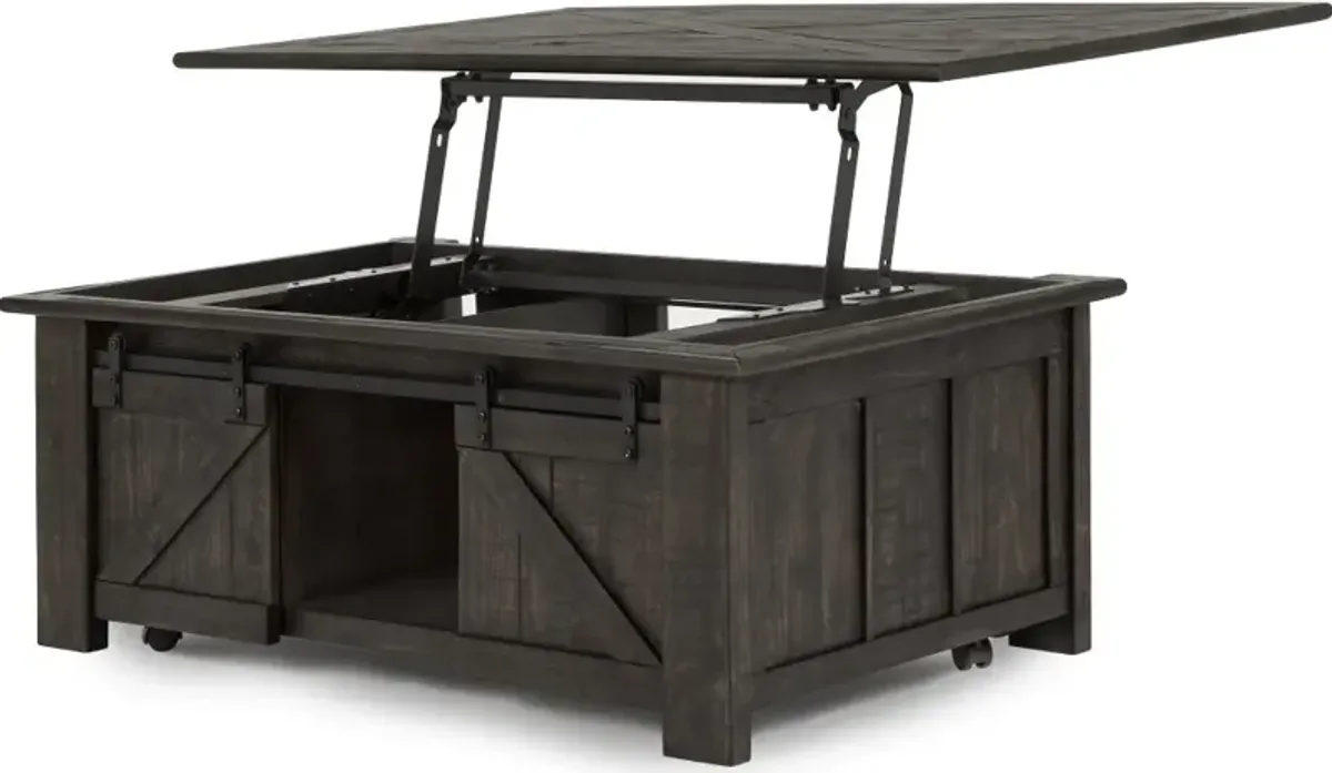 Garrett Black Lift Top Coffee Table with Storage