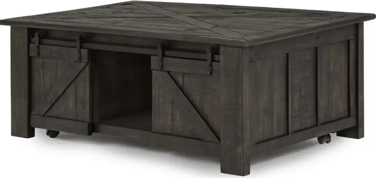 Garrett Black Lift Top Coffee Table with Storage