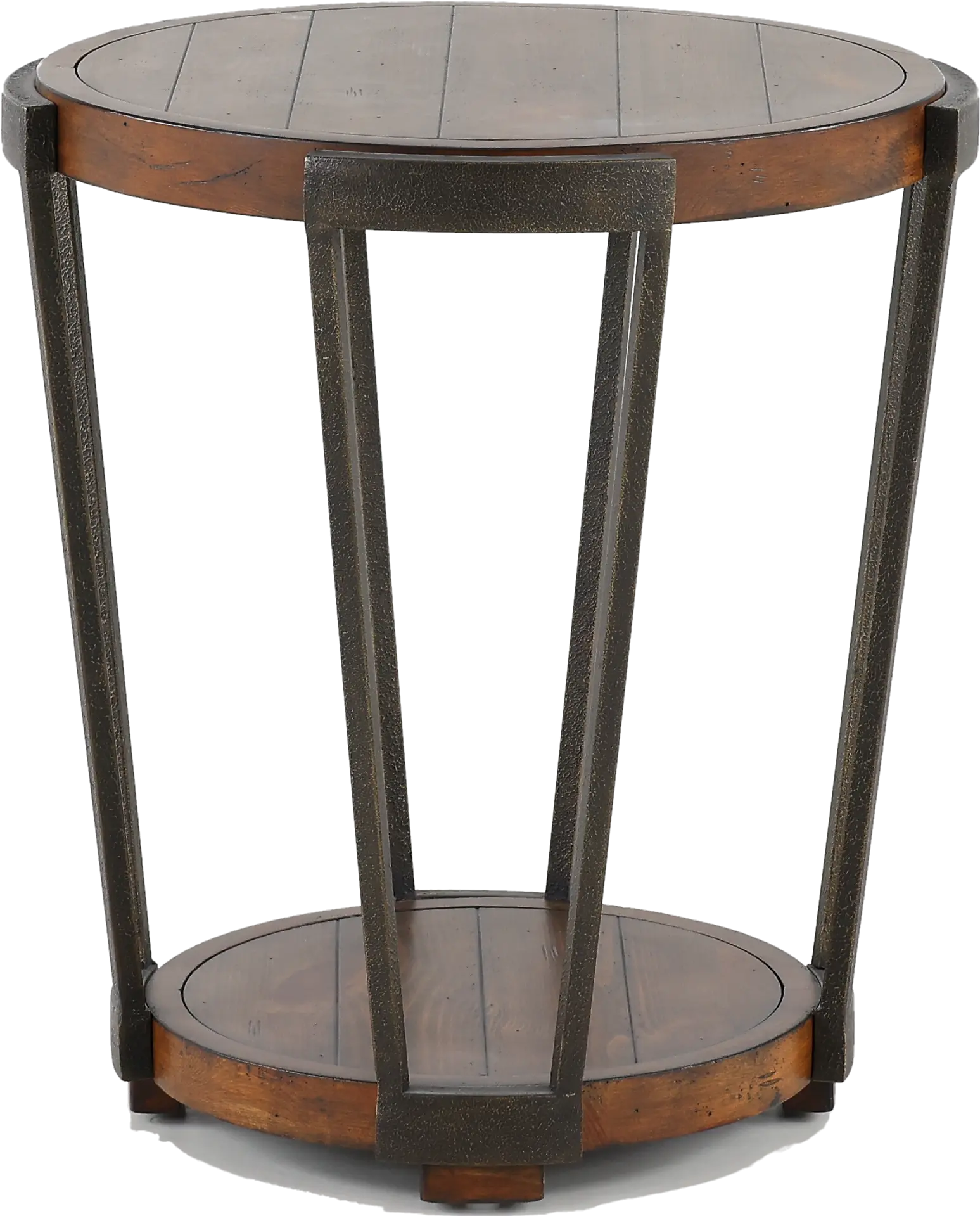Yukon Antique Rustic Brown Round End Table