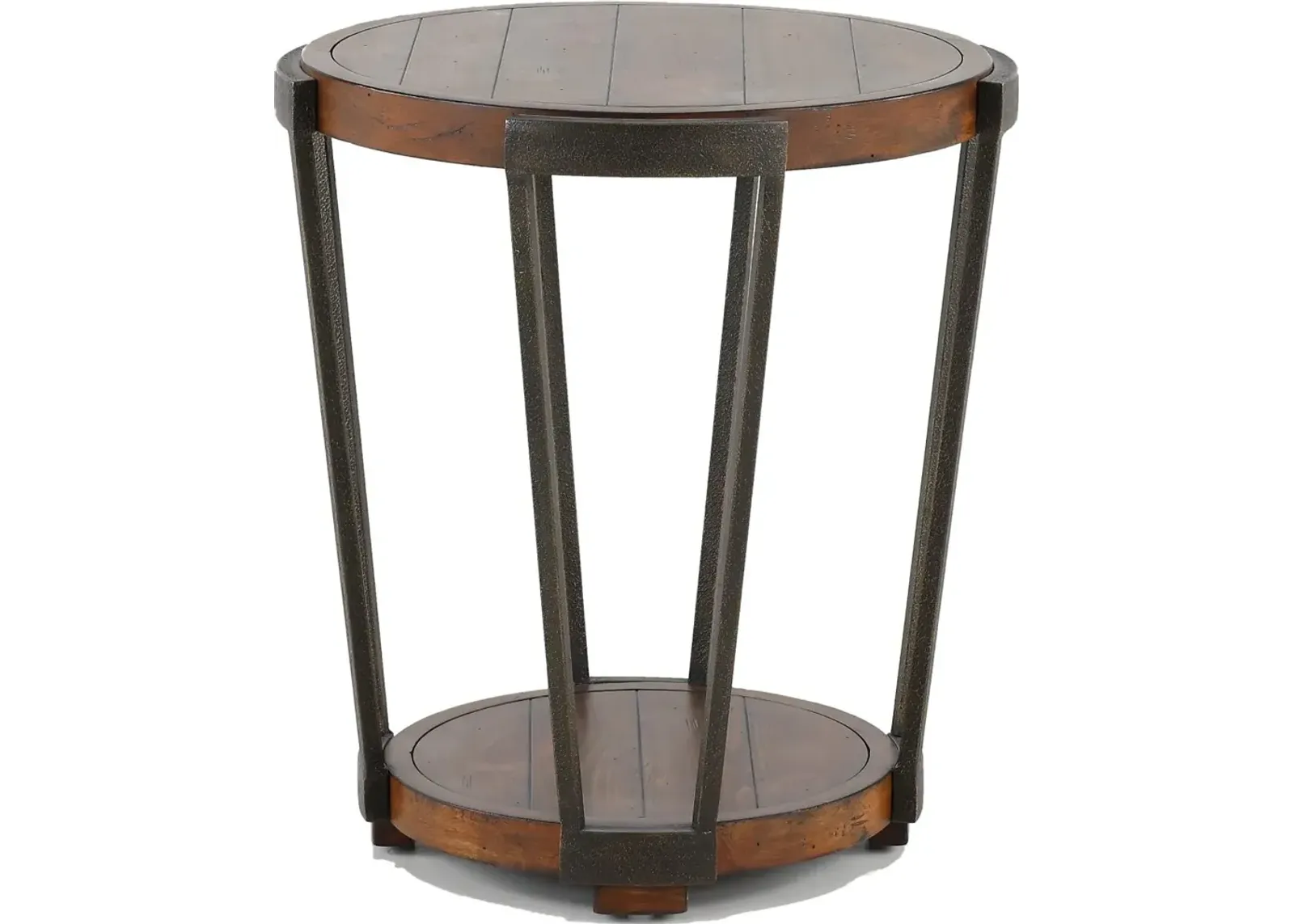 Yukon Antique Rustic Brown Round End Table