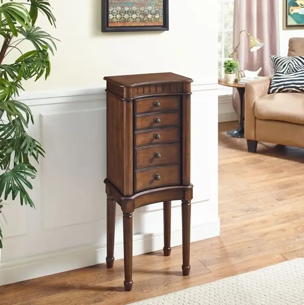 Walnut Jewelry Armoire - Grace