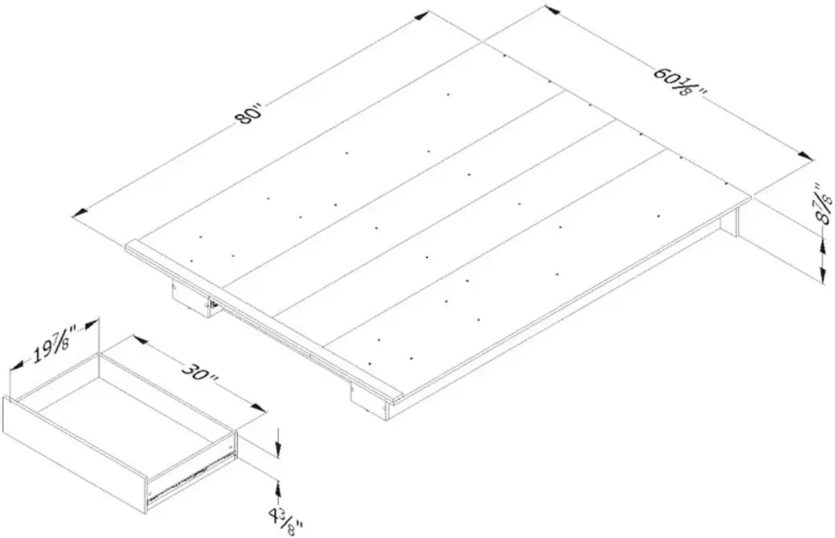 Holland Walnut Full-Queen Platform Bed - South Shore