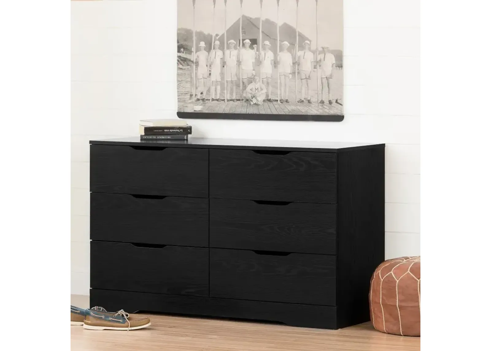 Modern Farmhouse Black Oak Dresser - South Shore