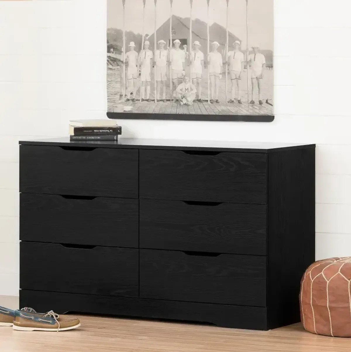 Modern Farmhouse Black Oak Dresser - South Shore