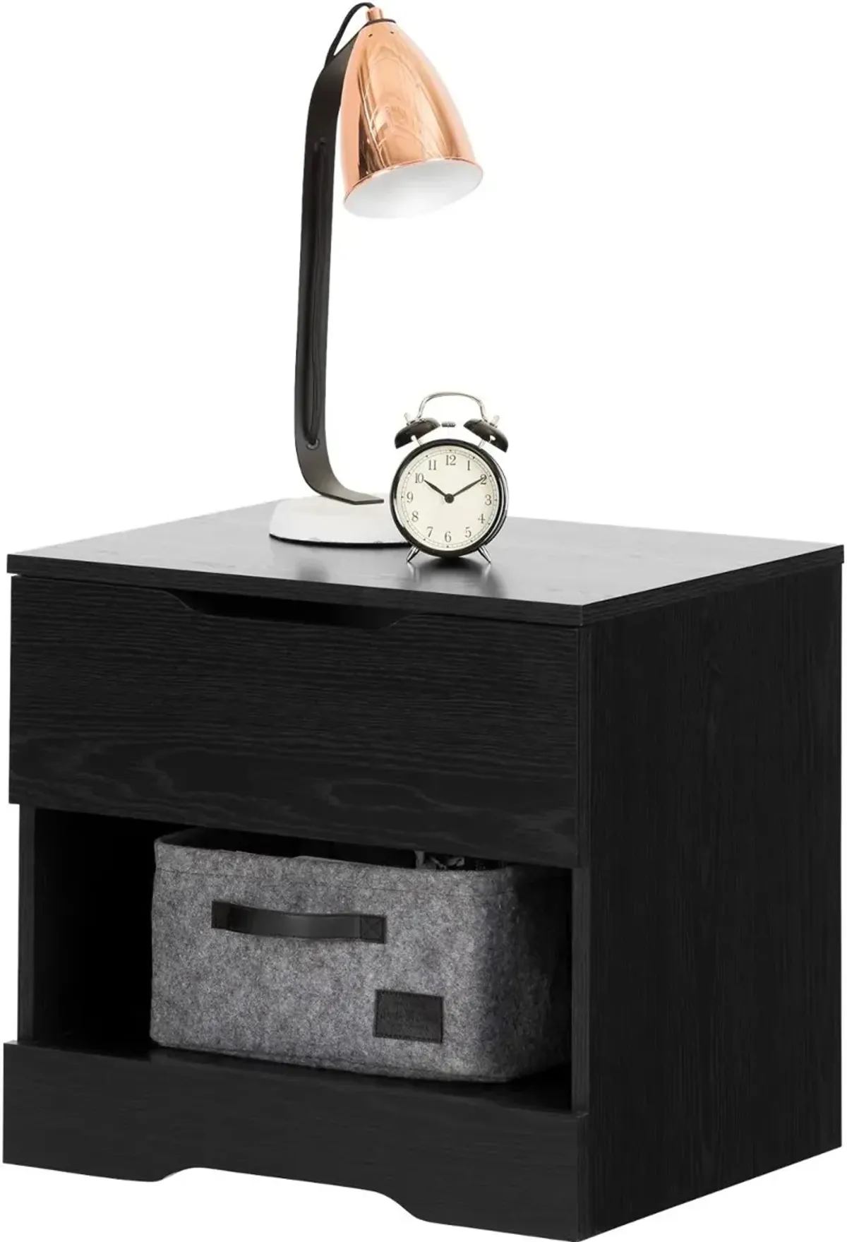 Modern Farmhouse Black Oak Nightstand - South Shore