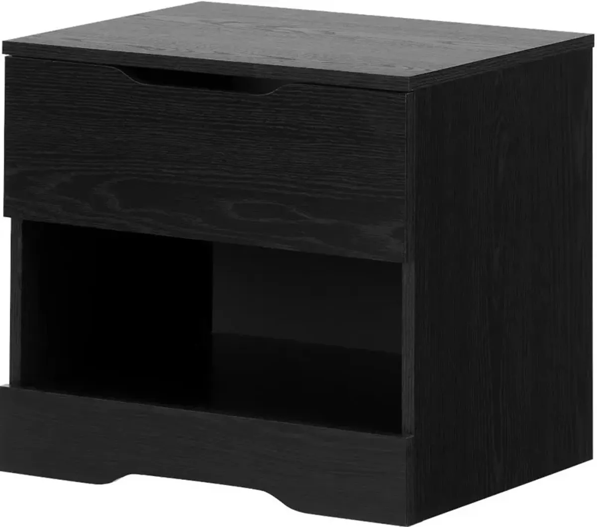 Modern Farmhouse Black Oak Nightstand - South Shore