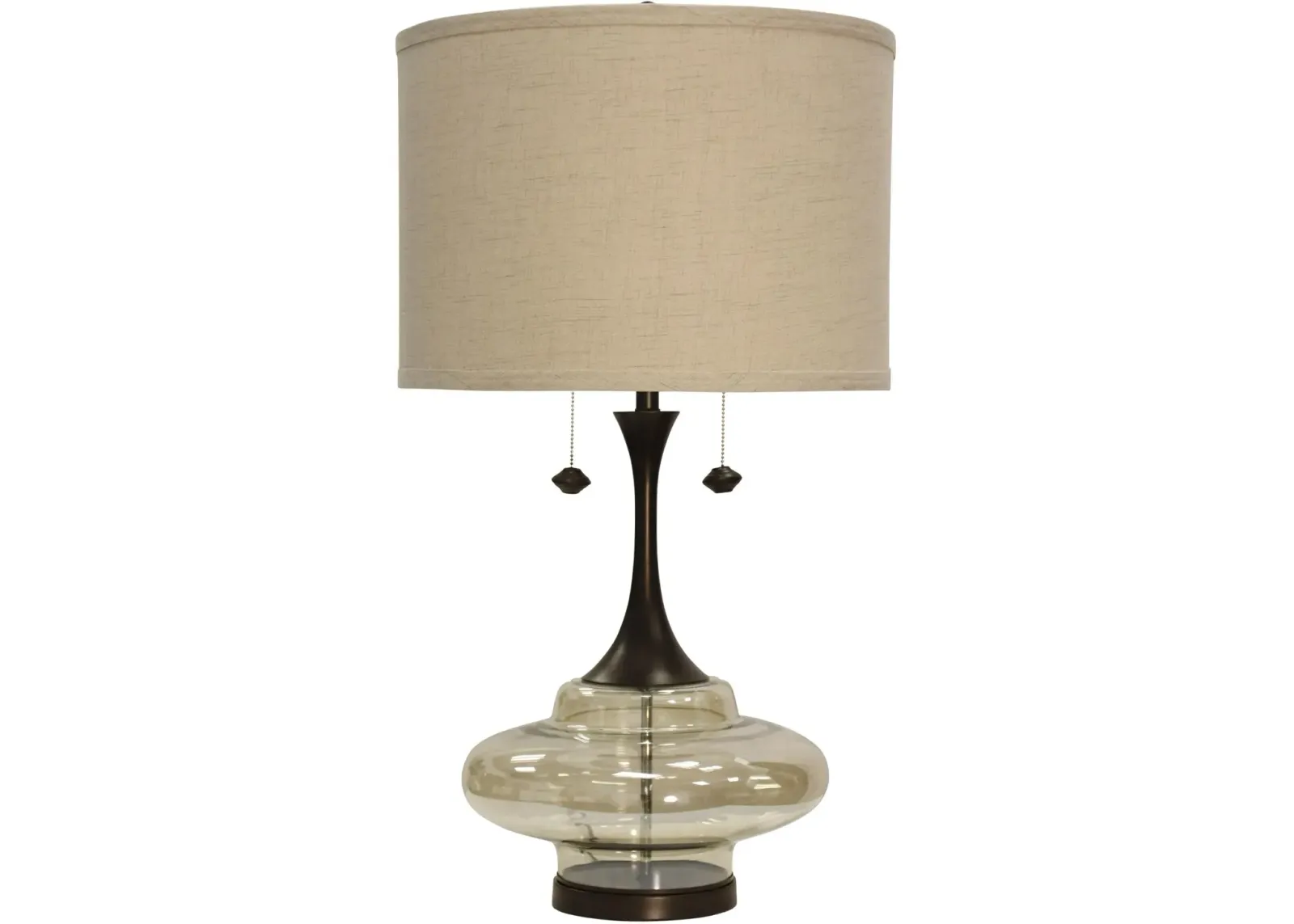 Grand Scale Plated Glass Table Lamp with a Metal Base - Weimer