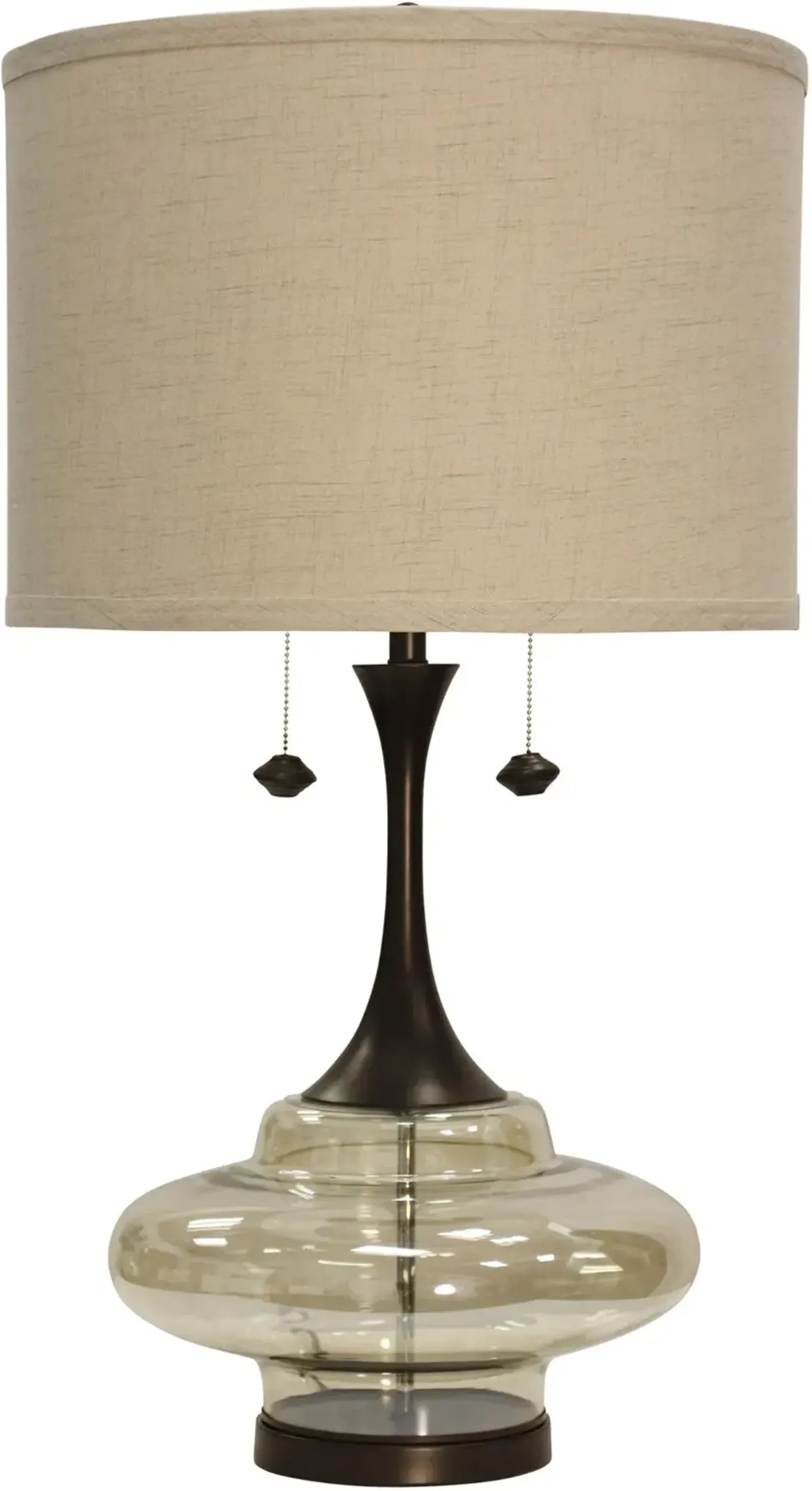 Grand Scale Plated Glass Table Lamp with a Metal Base - Weimer