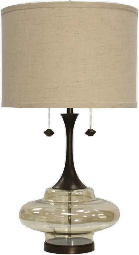 Grand Scale Plated Glass Table Lamp with a Metal Base - Weimer