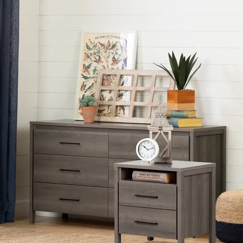 Gravity Gray Oak Dresser & Nightstand Set - South Shore