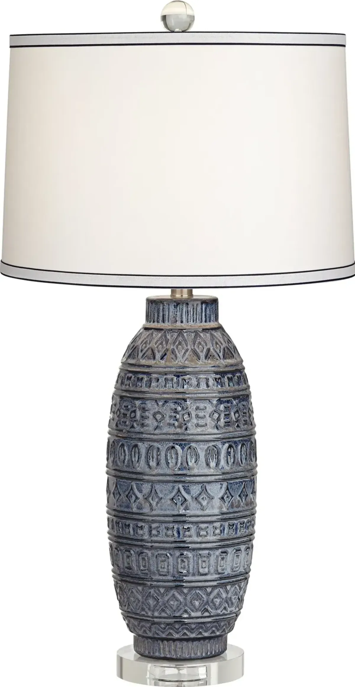 Dark Blue Ceramic Table Lamp - Cullen