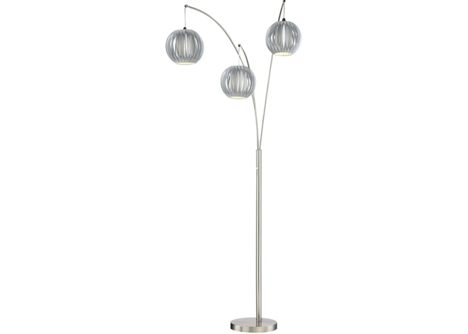 Deion Polished Steel 3 Light Arch Floor Lamp