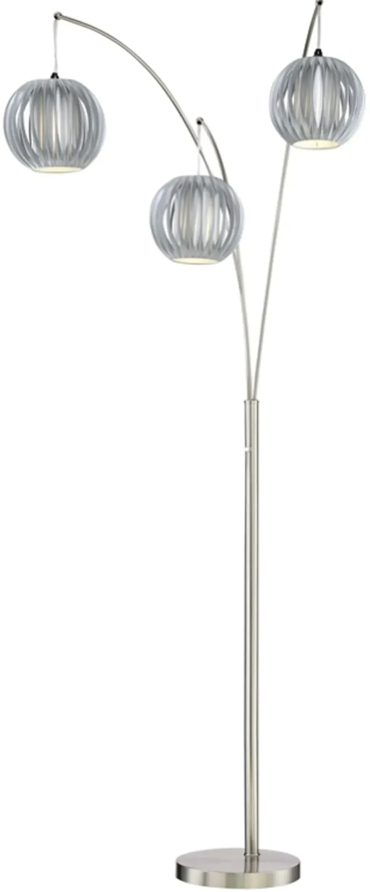 Deion Polished Steel 3 Light Arch Floor Lamp