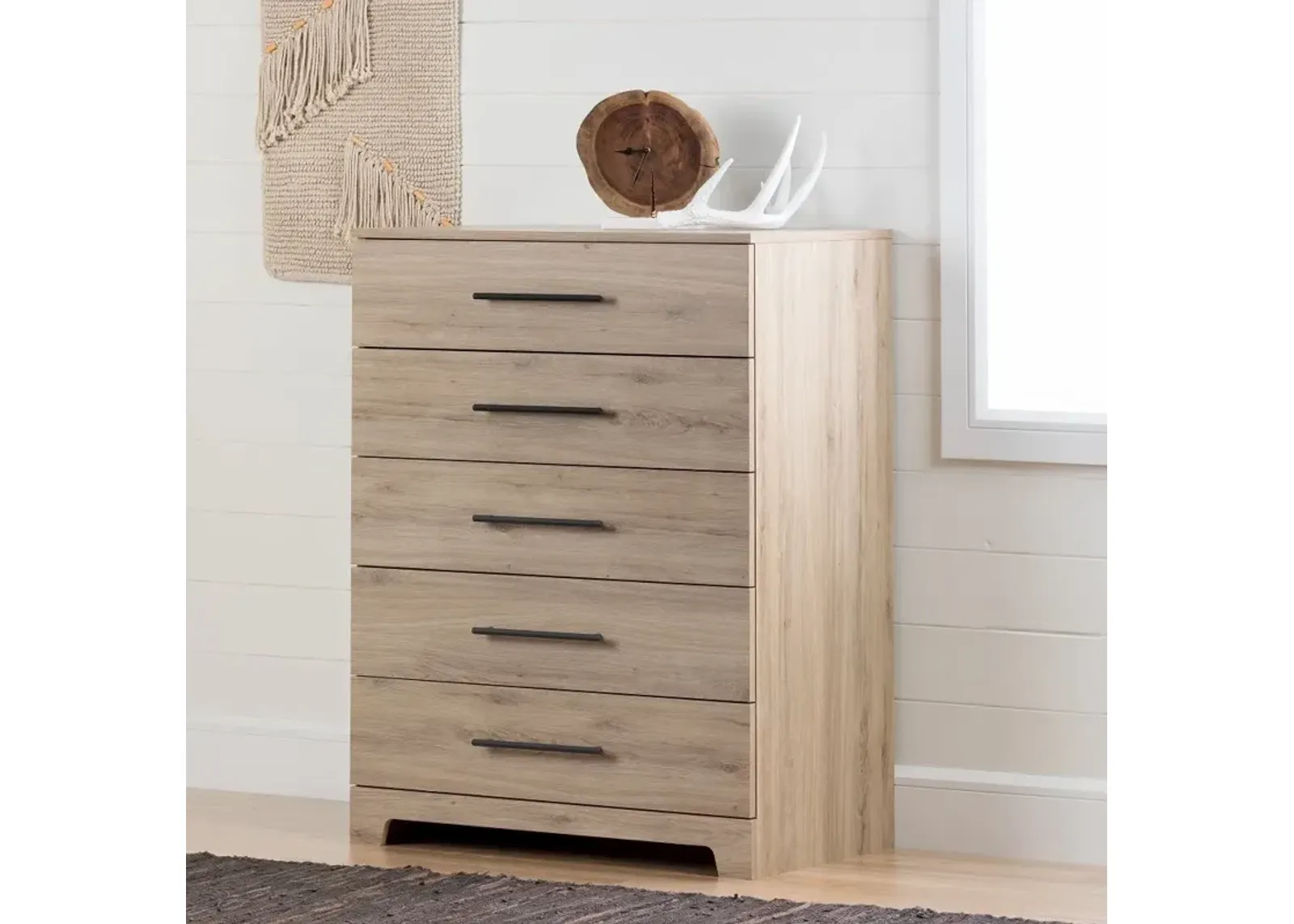 Rustic Oak Chest of Drawers - South Shore