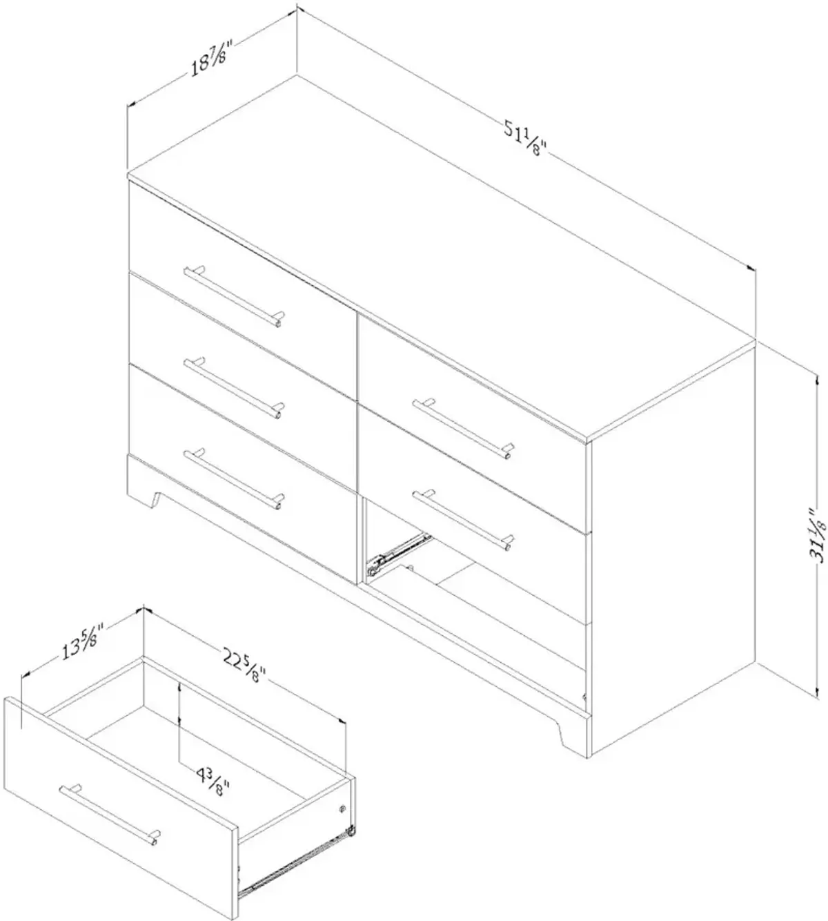 Rustic Oak Dresser - South Shore