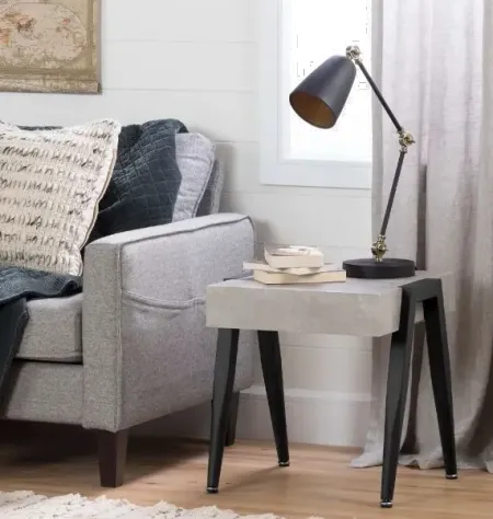 City Life Concrete Gray and Black End Table - South Shore
