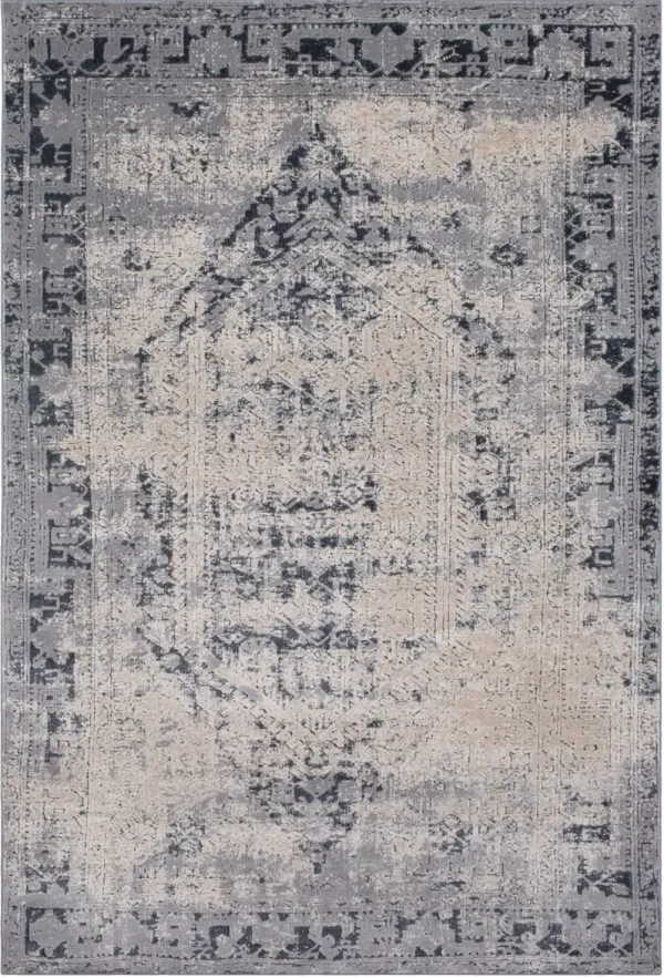 2 x 3 X-Small Charcoal Gray and Beige Area Rug - Durham