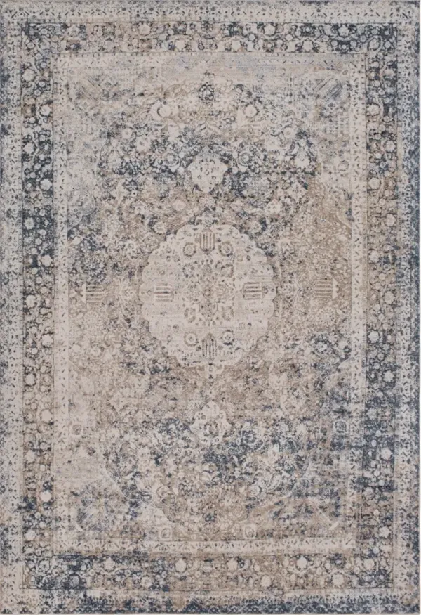 5 x 7 Medium Taupe and Charcoal Gray Area Rug - Durham