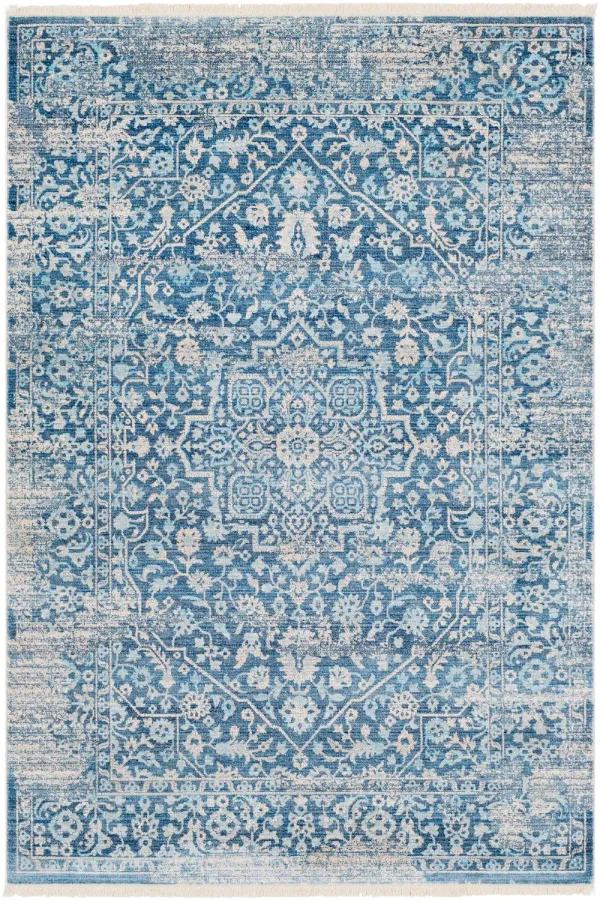 Transitional Blue 9 Foot Runner Rug - Ephesians