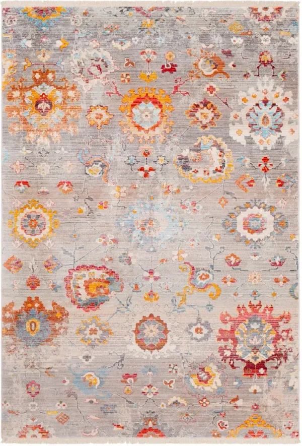 Transitional Gray, Red, and Blue 9 Foot Runner Rug - Ephesians