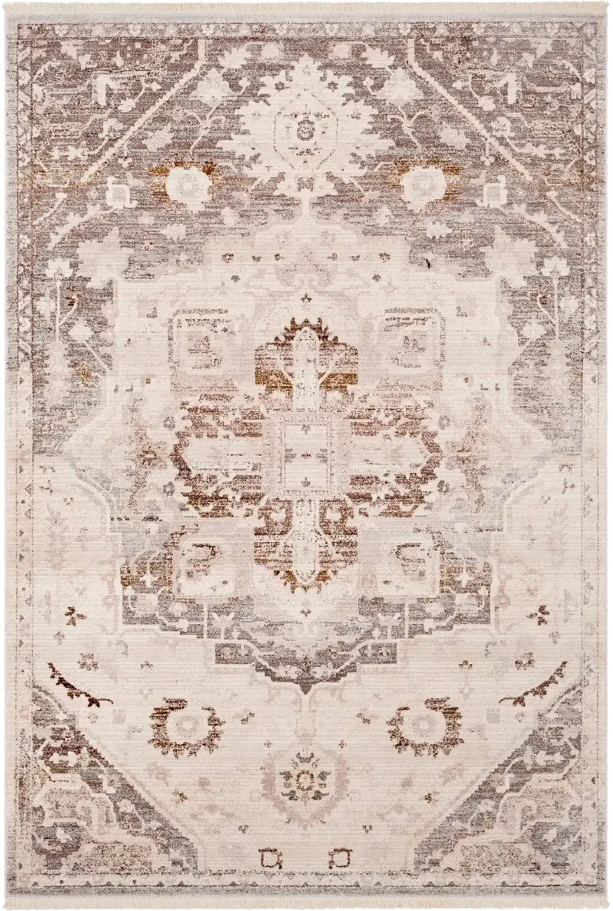 3 x 5 Small Beige, Brown and Gray Area Rug - Ephesians