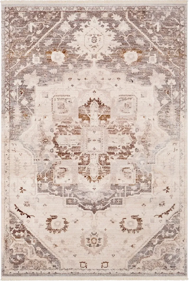 5 x 8 Medium Beige, Brown and Gray Area Rug - Ephesians