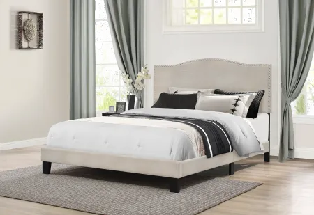 Kiley Fog Gray King Upholstered Bed
