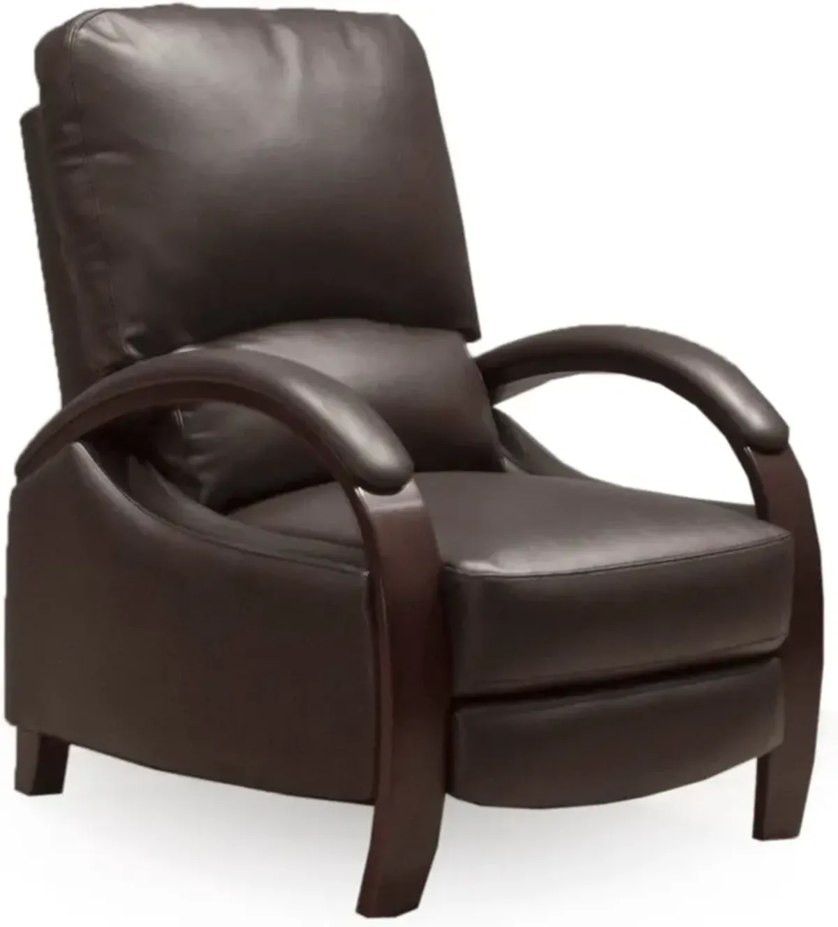 Larue Espresso Brown Push Back High Leg Recliner