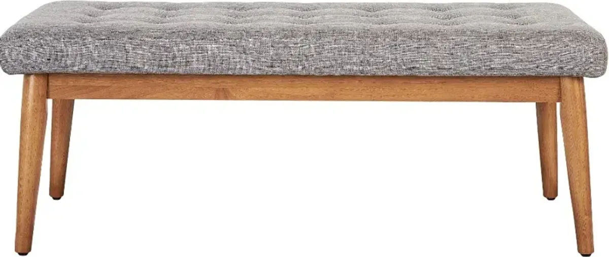 Brown and Gray Upholstered Bench - Landon