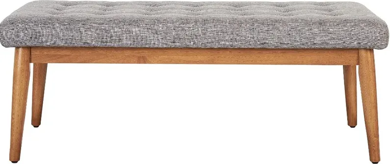 Brown and Gray Upholstered Bench - Landon