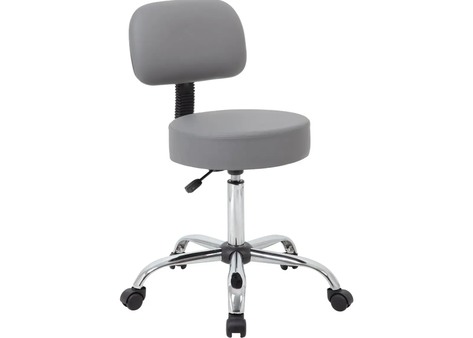 Adjustable Gray Medical Stool with Back