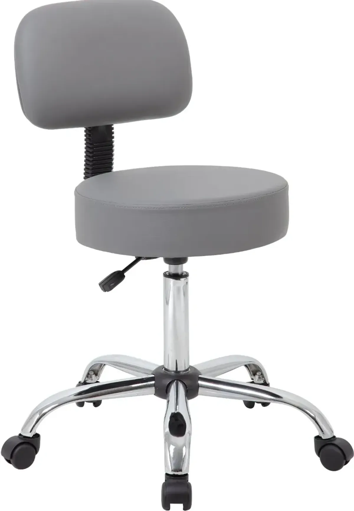 Adjustable Gray Medical Stool with Back