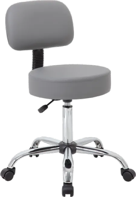 Adjustable Gray Medical Stool with Back