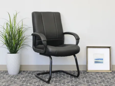 Black Mid-Back Guest Chair