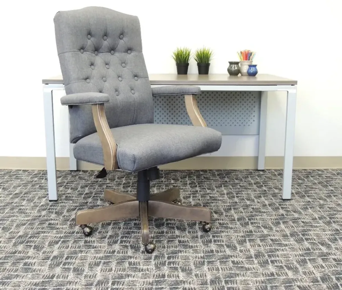 Gray High-Back Executive Swivel Chair