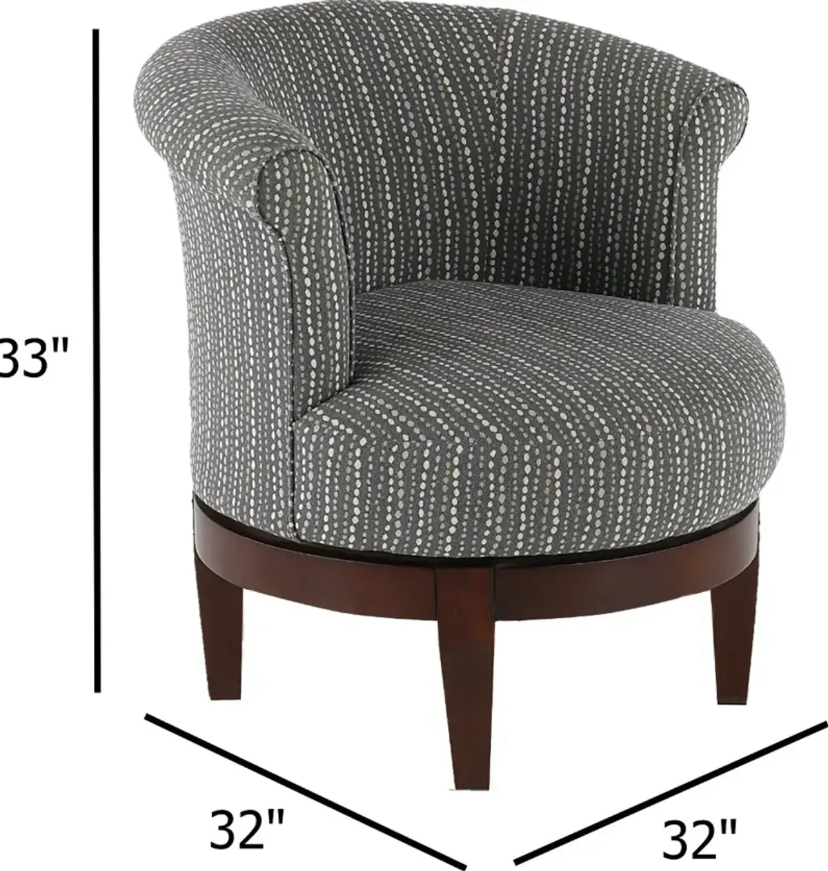 Attica Charcoal Gray Swivel Accent Chair