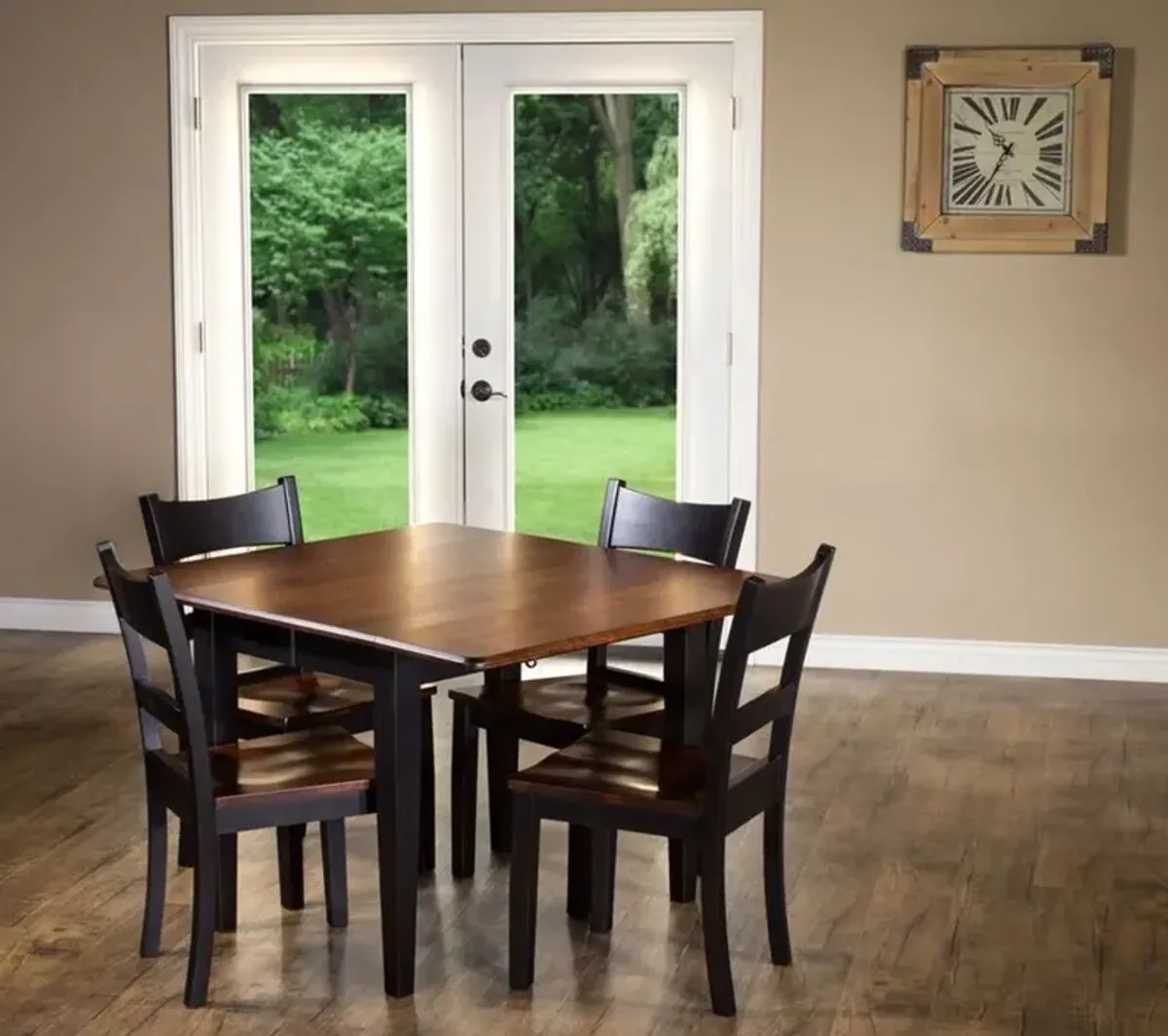 Saber Maple and Black 5 Piece Dining Set