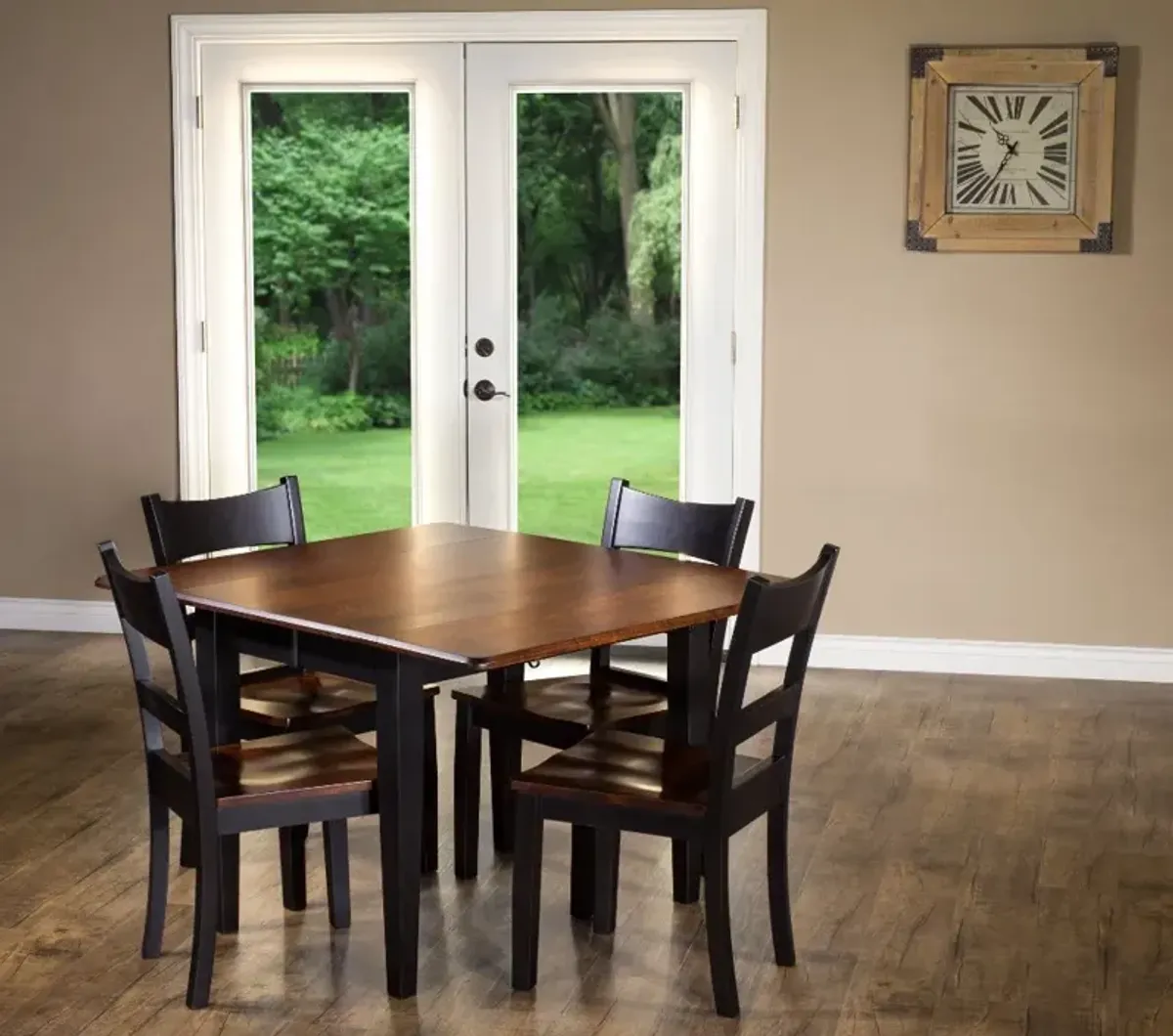 Saber Maple and Black 5 Piece Dining Set