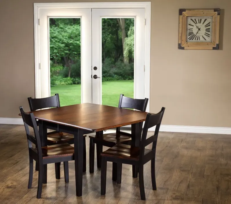 Saber Maple and Black 5 Piece Dining Set