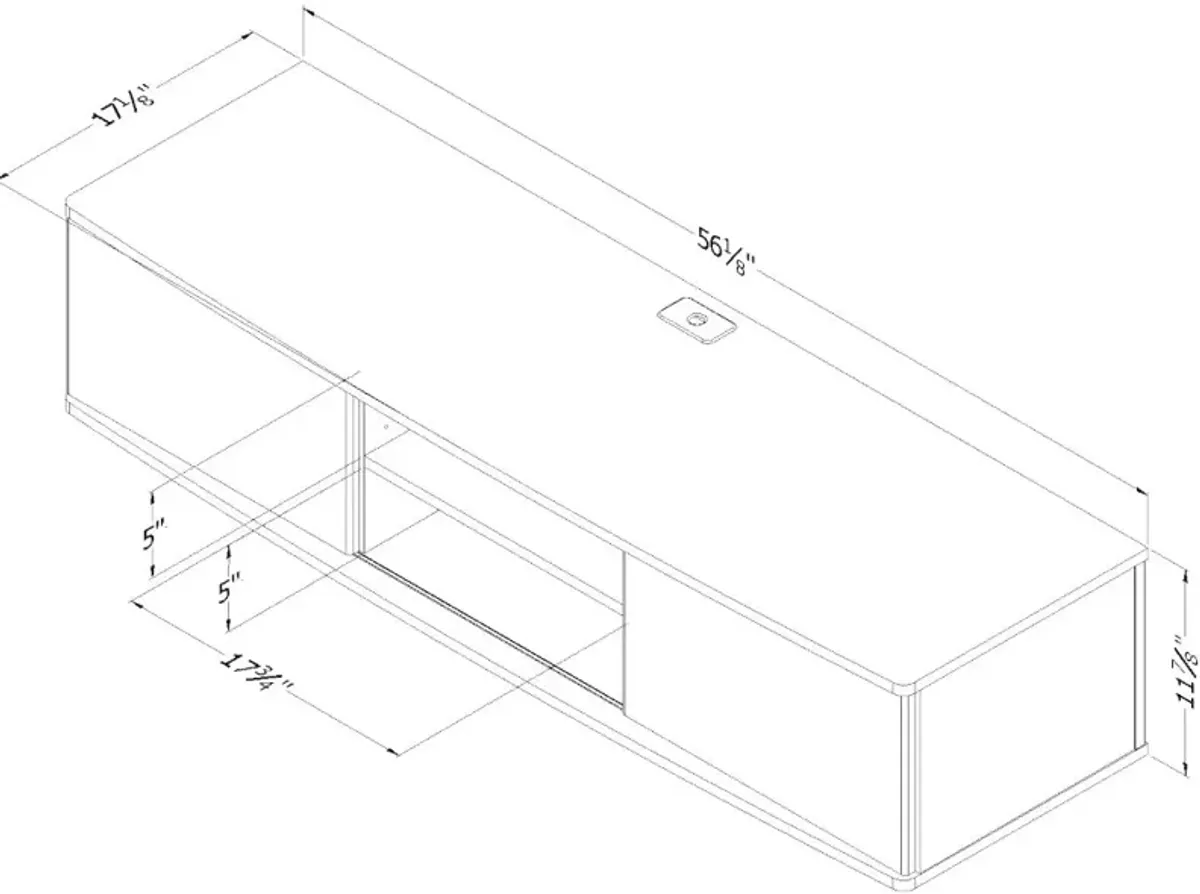 Weathered Oak Wall Mounted Media Console - South Shore