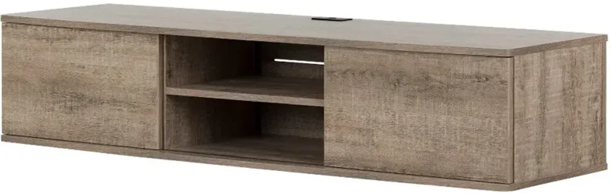 Weathered Oak Wall Mounted Media Console - South Shore