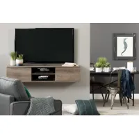 Weathered Oak Wall Mounted Media Console - South Shore