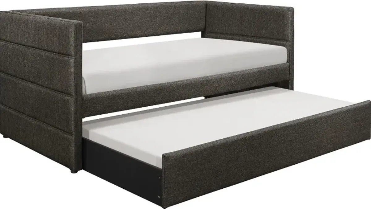 Vining Dark Gray Upholstered Daybed with Trundle