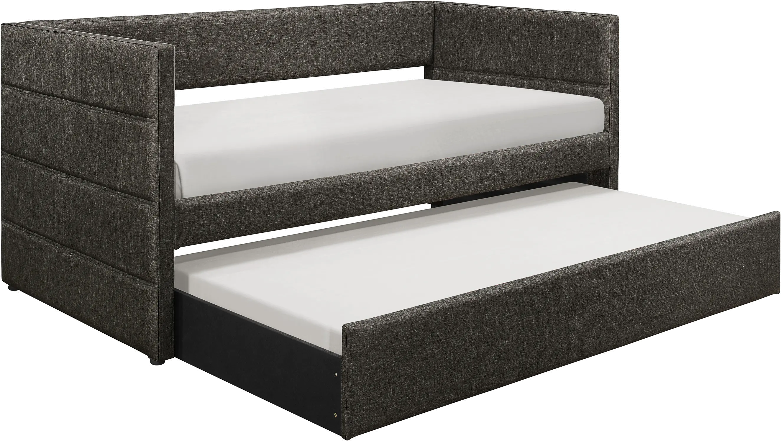 Vining Dark Gray Upholstered Daybed with Trundle