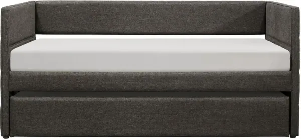 Vining Dark Gray Upholstered Daybed with Trundle