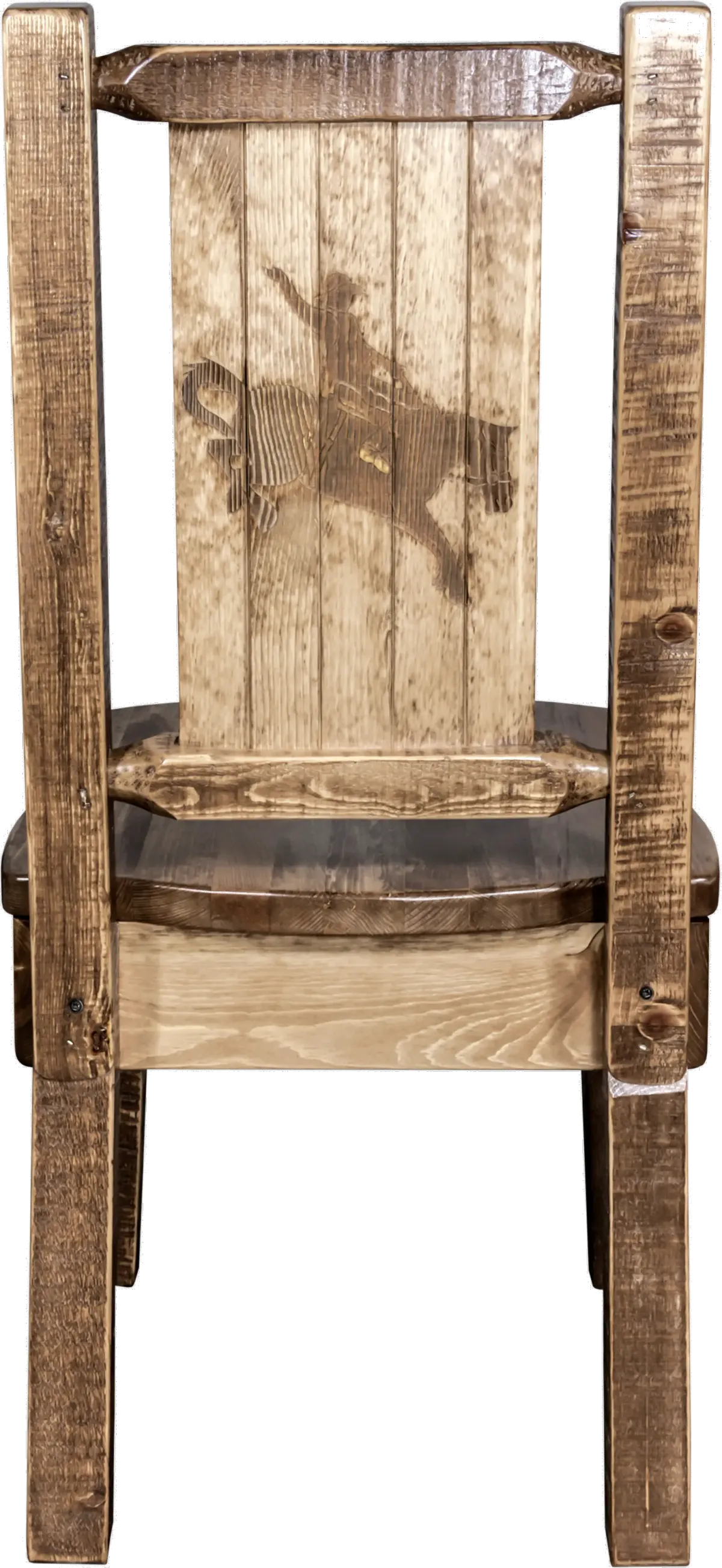 Rustic Laser Engraved Bronc Dining Chair - Homestead