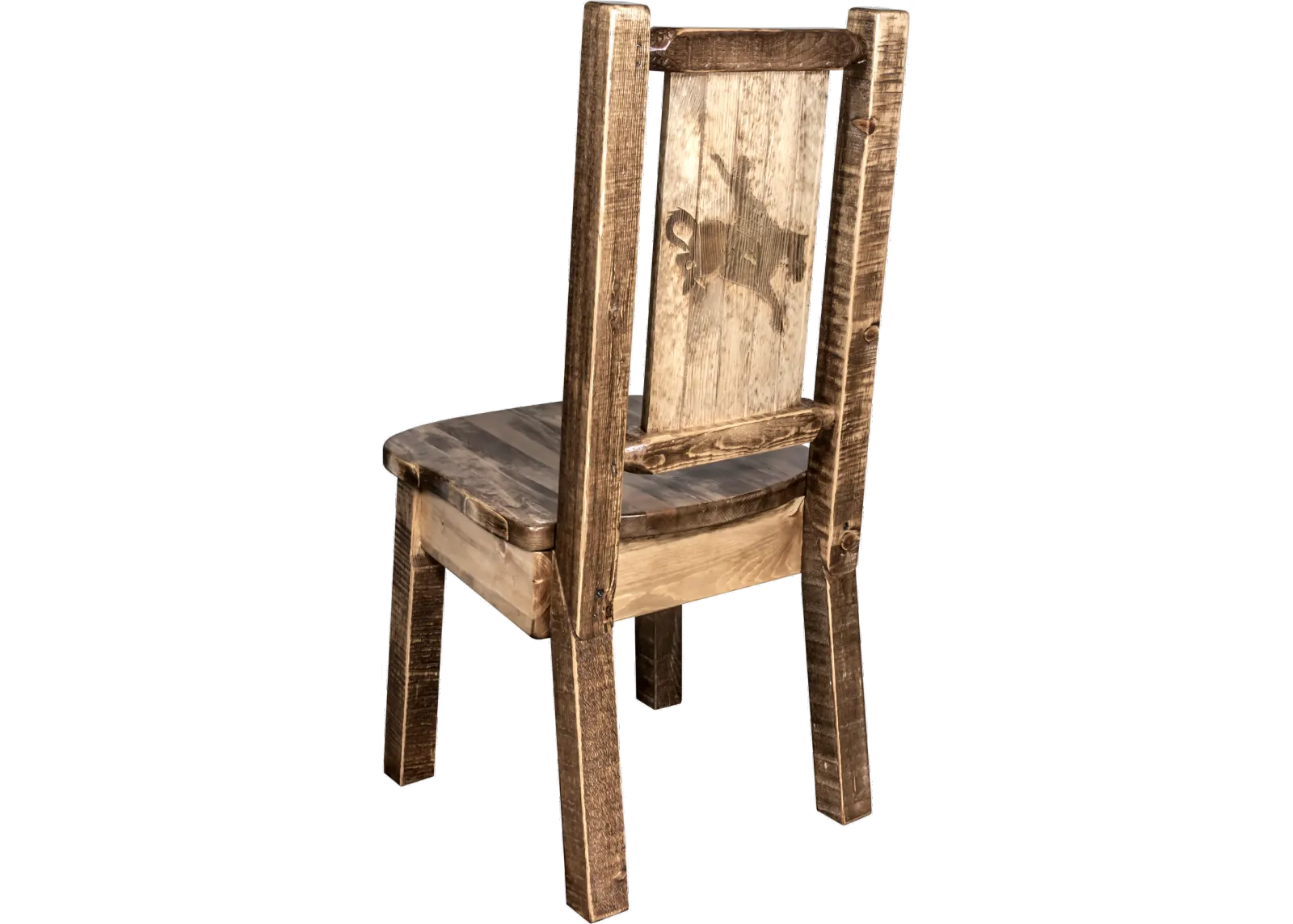 Rustic Laser Engraved Bronc Dining Chair - Homestead