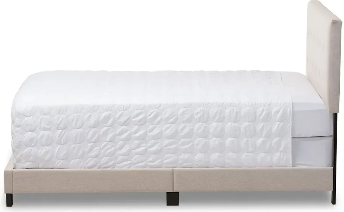 Contemporary Beige Full Upholstered Bed - Brookfield