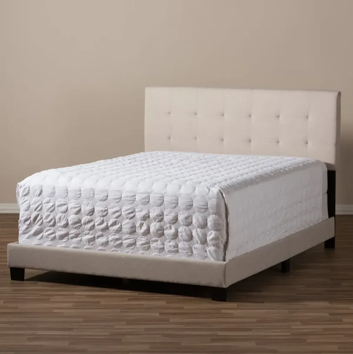 Contemporary Beige Full Upholstered Bed - Brookfield